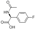 结构式 CAS# 136815-01-5, (S)-alpha-(乙酰氨基)-4-氟-苯乙酸
