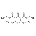 structure of CAS# 13700-78-2, Diethyl 2,6-Bis(Methylsulfanyl)-4-Oxo-4H-Thiopyran-3,5-Dicarboxylate