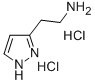 structure of CAS# 138-92-1, 2-(2H-Pyrazol-3-Yl)Ethanamine Dihydrochloride;2-(2H-Pyrazol-3-Yl)Ethylamine Dihydrochloride;3,5-Beta-Pyrazoleethylamine Dihydrochloride;3-(2-Aminoethyl)Pyrazole Dihydrochloride