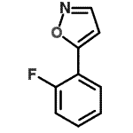 structure of CAS# 138716-36-6, 5-(2-Fluorophenyl)-1,2-Oxazole;5-(2-Fluorophenyl)-1,2-oxazole;5-(2-Fluorophenyl)isoxazole;MFCD02183542