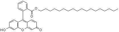 结构式 CAS# 138833-46-2, 十八烷基 2-(6-羟基-3-氧代-3H-氧杂蒽-9-基)苯甲酸酯