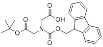 structure of CAS# 141743-16-0, N-(Carboxymethyl)-N-[(9H-Fluoren-9-Ylmethoxy)Carbonyl]-Glycine 1-(1,1-Dimethylethyl)Ester;FMOC-N-(TERT-BUTYLOXYCARBONYLMETHYL)-GLYCINE;Fmoc-N-(Tert-Butoxycarbonylmethyl)-Glycine;FMOC-NASP(OTBU)-OH