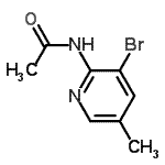 结构式 CAS# 142404-83-9, N-(3-溴-5-甲基-2-吡啶基)乙酰胺