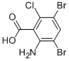 结构式 CAS# 143769-25-9, 2-氨基-3,5-二溴-6-氯-苯甲酸