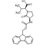 结构式 CAS# 145484-45-3, (2S)-2-[(3R)-3-{[(9H-芴-9-基甲氧基)羰基]氨基}-2-氧代-1-吡咯烷基]-3-甲基丁酸