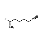 structure of CAS# 148252-44-2, 6-Bromo-6-Heptenenitrile;6-bromo-6-heptenenitrile;6-Bromohept-6-enenitrile;MFCD00671843
