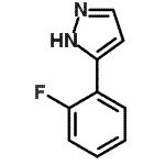 structure of CAS# 149739-32-2, 5-(2-Fluorophenyl)-1H-Pyrazole;1H-Pyrazole,3-(2-fluorophenyl)-;3-(2-Fluoro-Phenyl)-1H-Pyrazole;5-(2-fluorophenyl)-1H-pyrazole