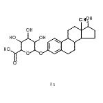 structure of CAS# 14982-12-8, beta-Estradiol 3-(beta-D-glucuronide) sodium salt;Î’-ESTRADIOL 3-(Î’-D-GLUCURONIDE) SODIUM SALT