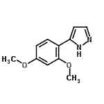 structure of CAS# 150433-17-3, 3-(2,4-Dimethoxyphenyl)-1H-Pyrazole;2,4-dimethoxy-1-pyrazol-3-ylbenzene;3-(2,4-Dimethoxy-Phenyl)-1H-Pyrazole;MFCD02091529