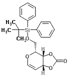 structure of CAS# 151265-18-8, 2,6-Anhydro-5-Deoxy-1-O-[(2-Methyl-2-Propanyl)(Diphenyl)Silyl]-3,4-O-(Oxomethylene)-D-Arabino-Hex-5-Enitol;6-O-(tert-Butyldiphenylsilyl)-D-galactal cyclic carbonate;480681_ALDRICH