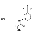 structure of CAS# 153513-69-0, N-[3-(Trifluoromethyl)Phenyl]Hydrazinecarboxamide Hydrochloride (1:1);4-[3-(Trifluoromethyl)phenyl]semicarbazide hydrochloride;4-[3-(Trifluoromethyl)phenyl]semicarbazide hydrochloride 97%;MFCD00060558