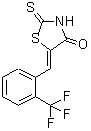 结构式 CAS# 153568-04-8, (5Z)-2-硫代-5-[2-(三氟甲基)亚苄基]-1,3-噻唑烷-4-酮