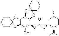 structure of CAS# 153996-48-6, (3A'r,4'S,5'R,5A'r,8A's,8B's)-5'-Hydroxyhexahydrodispiro[Cyclohexane-1,2'-[1,3]Dioxolo[4,5-e][1,3]Benzodioxole-7',1''-Cyclohexan]-4'-Yl (1R,2S,5R)-2-Isopropyl-5-Methylcyclohexyl Carbonate;1-(-)-CAR<wbr>BOXYMENTH<wbr>YL-2,3:4,<wbr>5-DI-O-CY<wbr>CLOHEXYLI<wbr>DENE-D-MY<wbr>O-INOSITOL