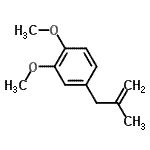 structure of CAS# 155583-45-2, 1,2-Dimethoxy-4-(2-Methyl-2-Propen-1-Yl)Benzene;3-(3,4-Dimethoxyphenyl)-2-methyl-1-propene;MFCD07775001