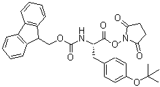 structure of CAS# 155892-27-6, 2,5-Dioxo-1-Pyrrolidinyl N-[(9H-Fluoren-9-Ylmethoxy)Carbonyl]-O-(2-Methyl-2-Propanyl)Tyrosinate;2,5-Dioxo<wbr>-1-pyrrol<wbr>idinyl N-<wbr>[(9H-fluo<wbr>ren-9-ylm<wbr>ethoxy)ca<wbr>rbonyl]-O<wbr>-(2-methy<wbr>l-2-propa<wbr>nyl)tyros<wbr>inate;2,5-Dioxo<wbr>-1-pyrrol<wbr>idinyl-N-<wbr>[(9H-fluo<wbr>ren-9-ylm<wbr>ethoxy)ca<wbr>rbonyl]-O<wbr>-(2-methy<wbr>l-2-propa<wbr>nyl)tyros<wbr>inat;Fmoc-L-Tyr(tBu)-OSu