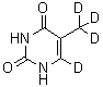 结构式 CAS# 156054-85-2, 5-(<sup>2</sup>H<sub>3</sub>)甲基-2,4(1H,3H)-(6-<sup>2</sup>H)嘧啶二酮