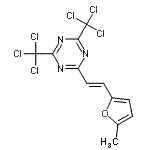 结构式 CAS# 156360-76-8, 2-[(E)-2-(5-甲基-2-呋喃基)乙烯基]-4,6-二(三氯甲基)-1,3,5-三嗪