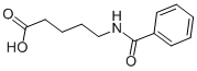 structure of CAS# 15647-47-9, 5-(Benzoylamino)Valeric Acid;5-[(Oxo-Phenylmethyl)Amino]Pentanoic Acid;5-(Benzoylamino)Valeric Acid;5-(Phenylcarbonylamino)Pentanoic Acid