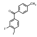 structure of CAS# 157165-29-2, (3,4-Difluorophenyl)(4-Methylphenyl)Methanone;3,4-Difluoro-4'-methylbenzophenone;3,4-difluorophenyl 4-methylphenyl ketone;A1956/0082243
