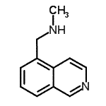 structure of CAS# 157610-84-9, 1-(5-Isoquinolinyl)-N-Methylmethanamine;(5-isoquinolylmethyl)methylamine;(isoquinolin-5-ylmethyl)methylamine;N-(Isoquinolin-5-ylmethyl)-N-methylamine
