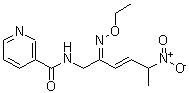 结构式 CAS# 162626-99-5, N-[(2E,3E)-2-(乙氧基亚氨基)-5-硝基-3-己烯-1-基]烟酰胺