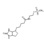 structure of CAS# 162758-04-5, S-(2-{[5-(2-Oxohexahydro-1H-thieno[3,4-d]imidazol-4-yl)pentanoyl]amino}ethyl) methanesulfonothioate;MTSEA Biotin