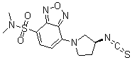 structure of CAS# 163927-32-0, 7-[(3S)-3-Isothiocyanato-1-Pyrrolidinyl]-N,N-Dimethyl-2,1,3-Benzoxadiazole-4-Sulfonamide;(S)-4-(N,N-DIMETHYLAMINOSULFONYL)-7-(3-ISOTHIOCYANATOPYRROLIDINO)-2,1,3-BENZOXADIAZOLE;(S)-(+)-4-(N,N-DIMETHYLAMINOSULFONYL)-7-(3-ISOTHIOCYANATOPYRROLIDIN-1-YL)BENZOFURAZAN;(S)-(+)-1-[7-(DIMETHYLAMINOSULFONYL)BENZOFURAZAN-4-YL]PYRROLIDIN-3-YL ISOTHIOCYANATE