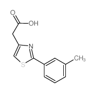 结构式 CAS# 16441-29-5, 2-(3-甲基苯基)-1,3-噻唑-4-基]乙酸
