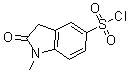 structure of CAS# 166883-20-1, 2,3-Dihydro-1-Methyl-2-Oxo-1H-Indole-5-Sulfonylchloride;2,3-Dihydro-1-Methyl-2-Oxo-1H-Indole-5-Sulphonyl Chloride, 5-(Chlorosulphonyl)-1-Methylindolin-2-One;2,3-Dihydro-1-Methyl-2-Oxo-1H-Indol-5-Sulfonyl Chloride;1-Methyl-2-Oxoindoline-5-Sulphonyl Chloride 95%