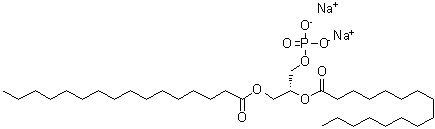 结构式 CAS# 169051-60-9, (2R)-2,3-二(棕榈酰氧基)丙基磷酸酯二钠盐