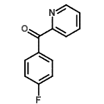 structure of CAS# 169955-75-3, (4-Fluorophenyl)(2-Pyridinyl)Methanone;2-(4-Fluorobenzoyl)pyridine;2-[(4-fluorophenyl)carbonyl]pyridine;MFCD07699233