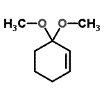 structure of CAS# 1728-18-3, 3,3-Dimethoxycyclohexene;2-Cyclohexen-1-one Dimethylketal;2-CYCLOHEXEN-1-ONEDIMETHYLKETAL;3,3-Dimethoxy-1-cyclohexene #