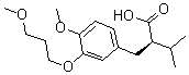 structure of CAS# 172900-71-9, (alphaR)-4-Methoxy-3-(3-Methoxypropoxy)-alpha-(1-Methylethyl)-Benzenepropanoic Acid;Benzenepropanoic Acid, 4-Methoxy-3-(3-Methoxypropoxy)-A-(1-Methylethyl)-, (Ar)-;(R)-2-[3-(3-METHOXYPROPOXY)-4-METHOXYBENZYL]-3-METHYL-BUTYRIC ACID