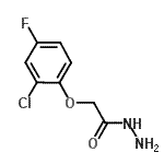structure of CAS# 1736-80-7, 2-(2-Chloro-4-Fluorophenoxy)Acetohydrazide;2-(2-Chloro-4-fluorophenoxy)acetohydrazide;MFCD03423118