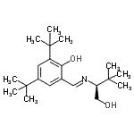 structure of CAS# 174022-08-3, 2-[(E)-{[(2S)-1-Hydroxy-3,3-Dimethyl-2-Butanyl]Imino}Methyl]-4,6-Bis(2-Methyl-2-Propanyl)Phenol;(S)-(−)-2<wbr>-(3,5-Di-<wbr>tert-buty<wbr>lsalicyli<wbr>deneamino<wbr>)-3,3-dim<wbr>ethyl-1-b<wbr>utanol;6-[(1E)(3<wbr>S)-3-(ter<wbr>t-butyl)-<wbr>4-hydroxy<wbr>-2-azabut<wbr>-1-enyl]-<wbr>2,4-bis(t<wbr>ert-butyl<wbr>)phenol;519332_ALDRICH