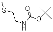structure of CAS# 174360-08-8, [2-Methanesulfanylethyl]Carbamic Acid Tert-Butyl Ester
