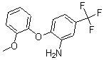 structure of CAS# 175135-08-7, 2-(2-Methoxyphenoxy)-5-(Trifluoromethyl)-Benzenamine;3-Amino-4-(2-Methoxyphenoxy)Benzotrifluoride 97%;3-Amino-4-(2-Methoxyphenoxy)Benzotrifluoride97%;2-(2-Methoxyphenoxy)-5-(Trifluoromethyl)Aniline