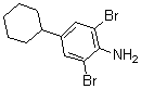 structure of CAS# 175135-11-2, 2,6-Dibromo-4-Cyclohexyl-Benzenamine;2,6-DIBROMO-4-CYCLOHEXYLANILINE