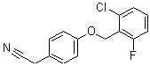structure of CAS# 175135-35-0, 4-[(2-Chloro-6-Fluorophenyl)Methoxy]-Benzeneacetonitrile;2-[4-[(2-CHLORO-6-FLUOROBENZYL)OXY]PHENYL]ACETONITRILE;4-(2-Chloro-6-Fluorobenzyloxy)Phenylacetonitrile 97%;4-(2-Chloro-6-Fluorobenzyloxy)Phenylacetonitrile97%