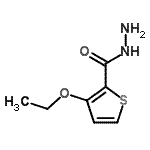 structure of CAS# 175137-40-3, 3-Ethoxy-2-Thiophenecarbohydrazide;MFCD00205206;Maybridge1_003842;ZINC00082787