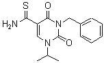 structure of CAS# 175203-49-3, 1,2,3,4-Tetrahydro-1-(1-Methylethyl)-2,4-Dioxo-3-(Phenylmethyl)-5-Pyrimidinecarbothioamide;3-BENZYL-1-ISOPROPYL-2,4-DIOXO-1,2,3,4-TETRAHYDROPYRIMIDINE-5-CARBOTHIOAMIDE;3-BENZYL-1-ISOPROPYLURACIL-5-THIOCARBOXAMIDE