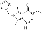 structure of CAS# 175276-54-7, 4-Formyl-2,5-Dimethyl-1-(2-Thienylmethyl)-1H-Pyrrole-3-carboxylic Acid Ethyl Ester;Ethyl 4-Formyl-2,5-Dimethyl-1-(Thiophen-2-Ylmethyl)-1H-Pyrrole-3-Carboxylate;ETHYL 4-FORMYL-2,5-DIMETHYL-1-(2-THIENYLMETHYL)-1H-PYRROLE-3-CARBOXYLATE;ETHYL 2,5-DIMETHYL-4-FORMYL-1-(THIEN-2-YL)PYRROLE-3-CARBOXYLATE