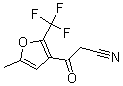 structure of CAS# 175276-72-9, 5-Methyl-beta-Oxo-2-(Trifluoromethyl)-3-Furanpropanenitrile;3-[5-METHYL-2-(TRIFLUOROMETHYL)-3-FURYL]-3-OXOPROPANENITRILE;2-(5-Methyl-2-(Trifluoromethyl)Furan-3-Yl)Acetonitrile;5-Methyl-2-(Trifluoromethyl)Fur-3-Oylacetonitrile 97%