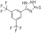 structure of CAS# 175276-77-4, 5-[3,5-Bis(Trifluoromethyl)Phenyl]-1,2-Dihydro-3H-1,2,4-Triazole-3-Thione;3-(2H)-thione;3-(3,5-bi<wbr>s(trifluo<wbr>romethyl)<wbr>phenyl)-1<wbr>H-1,2,4-t<wbr>riazole-5<wbr>(4H)-thio<wbr>ne;3-[3,5-bis(trifluoromethyl)phenyl]-1,2,4-triazoline-5-thione
