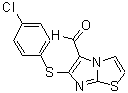 structure of CAS# 175277-53-9, 6-[(4-Chlorophenyl)Thio]-Imidazo[2,1-b]Thiazole-5-Carboxaldehyde;6-[(4-CHLOROPHENYL)SULFANYL]IMIDAZO[2,1-B][1,3]THIAZOLE-5-CARBALDEHYDE;6-[(4-CHLOROPHENYL)THIO]IMIDAZO[2,1-B][1,3]THIAZOLE-5-CARBOXALDEHYDE;6-[(4-CHLOROPHENYL)THIO]IMIDAZO[2,1-B][1,3]THIAZOLE-5-CARBALDEHYDE