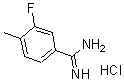 structure of CAS# 175277-88-0, 3-Fluoro-4-Methyl-Benzenecarboximidamide Hydrochloride (1:1);3-FLUORO-4-METHYLBENZENE-1-CARBOXIMIDAMIDE HYDROCHLORIDE;3-FLUORO-4-METHYLBENZENECARBOXIMIDAMIDEHYDROCHLORIDE;3-Fluoro-4-Methylbenzamidine Hydrochloride 97%