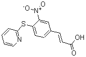 structure of CAS# 175278-56-5, 3-[3-Nitro-4-(2-Pyridinylthio)Phenyl]-2-Propenoic Acid;3-(3-NITRO-4-(PYRIDIN-2-YLTHIO)PHENYL)ACRYLIC ACID;3-[3-NITRO-4-(2-PYRIDYLTHIO)PHENYL]ACRYLIC ACID;3-[3-NITRO-4-(2-PYRIDYLTHIO)PHENYL]ACYLIC ACID