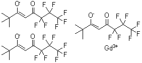 结构式 CAS# 17631-67-3, 三[(3Z)-6,6,7,7,8,8,8-七氟-2,2-二甲基-5-氧代-3-辛烯-3-醇]钆