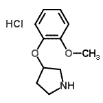 structure of CAS# 17741-15-0, 3-(2-Methoxyphenoxy)Pyrrolidine Hydrochloride (1:1);3-(2-Methoxyphenoxy)pyrrolidine hydrochloride;MFCD09998958