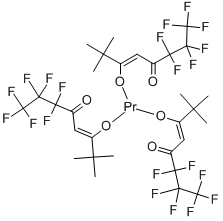 结构式 CAS# 17978-77-7, 三(6,6,7,7,8,8,8-七氟-2,2-二甲基-3,5-辛烷二酮)-镨